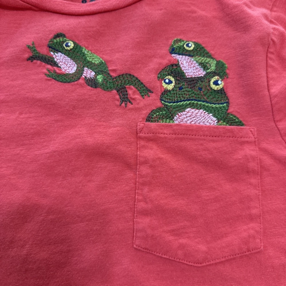 Lot 2 Boys Mini Boden T-shirt Size 9 To 10 Years Dogs Frogs Embroidered - Picture 3 of 7